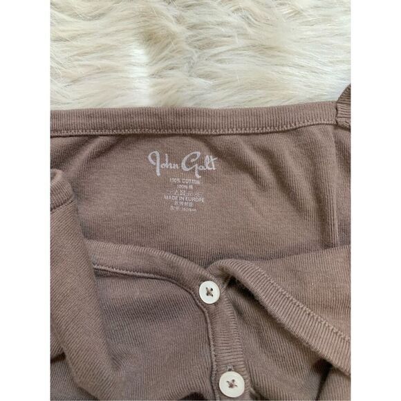 John Galt Cropped Tank Brown - Picture 3 of 5